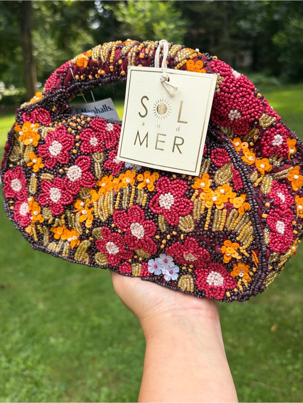 NEW: Viral Beaded Fall Bag NWT Sol de Mer